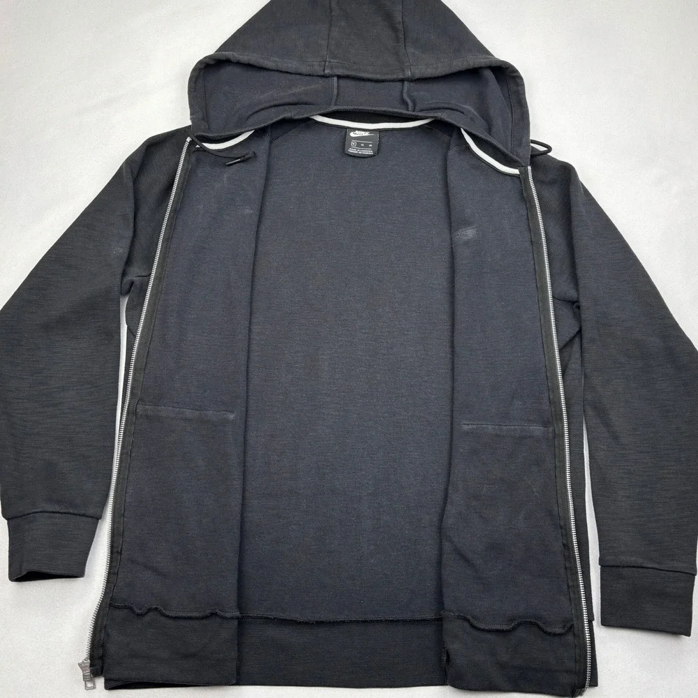 Nike Optic Fleece Full Zip Hoodie Mens XL Black Heather Sweatshirt Jacket 928475